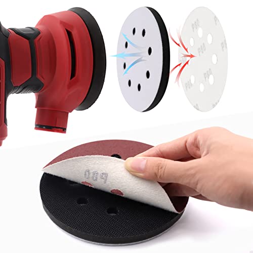 6 Pack 5 Inch 8 Hole Interface Pads - Foam Sanding Pads for Orbital Sander - size: 5 inch 8 Hole - 6 Pack