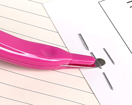 Staple Remover Professional Magnetic Staple Remover Puller Staples Remover Staple Removal Tool for School Office Home (Rose red) - color: Rose Red