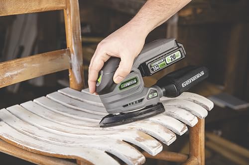 Genesis Cordless Detail Sander 20V G20MAX with Dust Bag, Sandpapers, Battery, and Charger - style: Cordless Detail Sander