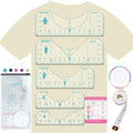 Vowlove T-Shirt Alignment Ruler for Vinyl Placement and Heat Press Designs - color: 01 Cyan
