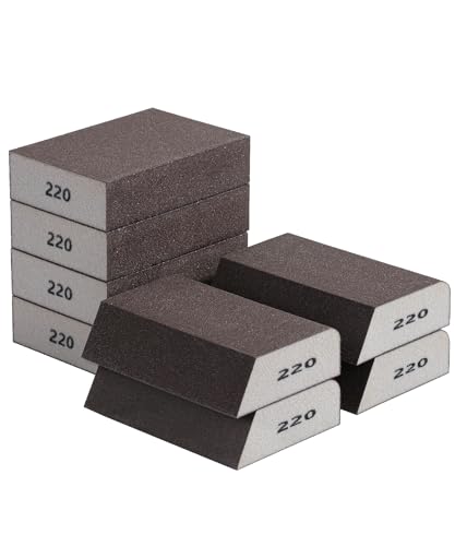 Bates- Sanding Sponge, 8 pcs, 220 Grit, Washable and Reusable, Sandpaper Block, Sanding Blocks for Wood, Sanding Pad, Drywall Sanding Block, Drywall Sanding Sponge - size: 8 Pack, 220 Grit