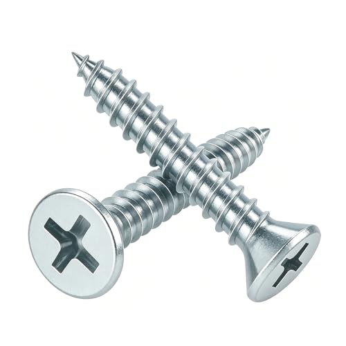 90pcs 1 inch Galvanized Wood Screws,Wood Screws for Drywall,Phillips Drive Self Tapping Dry Wall Screws - size: 1in(90pcs)