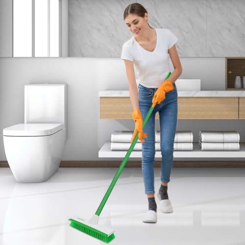 SetSail Floor Scrub Brush with 51-Inch Long Adjustable Handle Brush, Green - color: Green, size: 10in