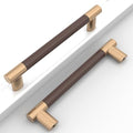 Champagne Bronze & Brown Knurled Kitchen Cabinet Pulls 5 Inch 10 Pack - color: Brown and Champagne, size: 5" Hole Center
