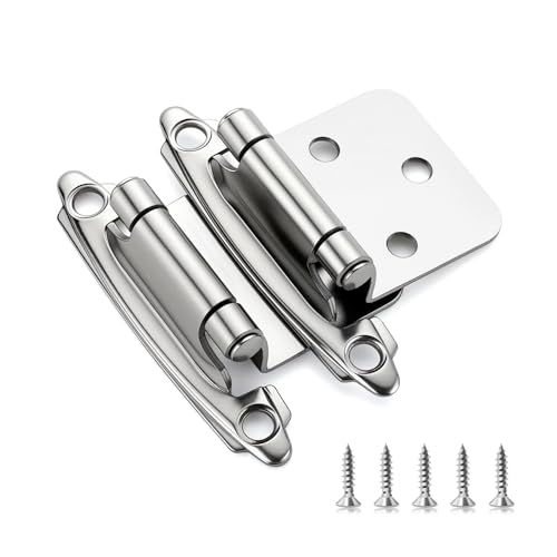 Ravinte Polished Chrome Cabinet Hinges 1/2 Inch Overlay, 60 Pack (30 Pairs) - color: Polished Chrome