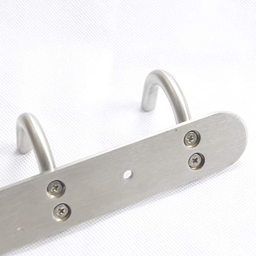 Coat Hook Rack Wall Mounted - Sagmoc Towel Hook Rail with 6 Round Hooks/16-inch/304Stainless Steel Brushed Nickel/Super Easy Installation/Rust and Water Proof/Perfect Home Storage & Organization - size: 6R hooks