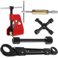 5 Pcs Compression Sleeve Puller Kit, Angle Stop Wrench Tool, Black - color: Black