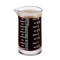 Ackers Shot Glass Etching Scale Measuring Cup 4 Ounce/120ML Liquid Heavy High Espresso Glass Cup,V-Shaped Spout - color: White (Etching Scale)