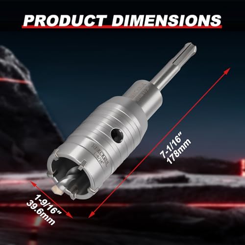 Professional 1-9/16" (40mm) Concrete Hole Saw 110mm SDS Plus & Dust Bag - size: 1-9/16" (40mm)