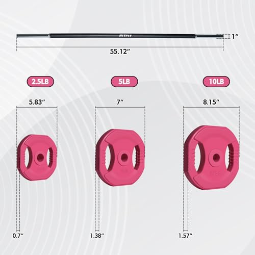 RitFit Adjustable Barbell Weight Set with Padded Bar for Home Gym - style: 60LB