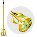 Paint Mixer for Drill, Upgraded 4-Blade 2.76" Helix Mixing Paddle Rust-Proof Paint Stirrer, Fits All Standard Drills for 1-5 Gallon Bucket, Paints, Resin, Epoxy, Mud, and Slurry - color: 1-pack/Rainbow Gold