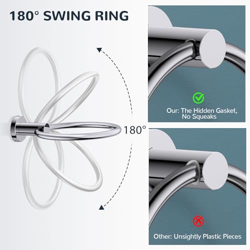 FORIOUS Toilet Paper Holder and Towel Ring Set, Bathroom Accessories Set - color: Chrome