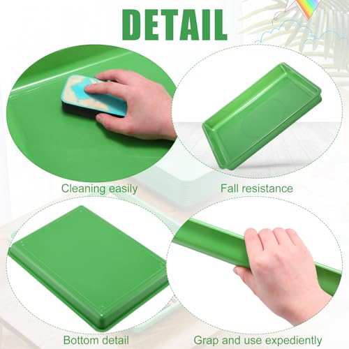 Maitys 15 Pack Plastic Art Trays 12 x 16 Inch Sensory Trays, Green - color: Green