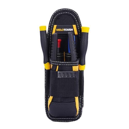 MELOTOUGH Small Tool Pouch with Belt Clip Technician's Clip on Tool Pouch,Pocket Belt Holster Mini Electrican Holder with Sanp Clip (2PACK) - color: Small Tool Pouch with Yellow Color