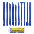 10Pcs Plastic Scraper Tools with Storage Case, Car Detailing Tools Kit, Multi-Purpose Cleaning Sticks for Tight Gaps, Removing Stickers, Labels, Grease & Dirt, Blue - color: Blue