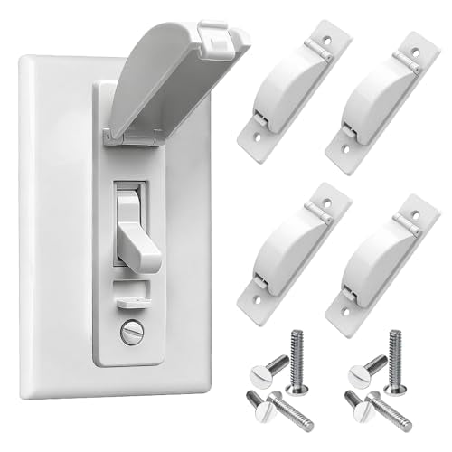 Child Proof Light Switch Cover Guard, 4 Pack Toggle Switch Lock,White - color: White, size: 4 Pack