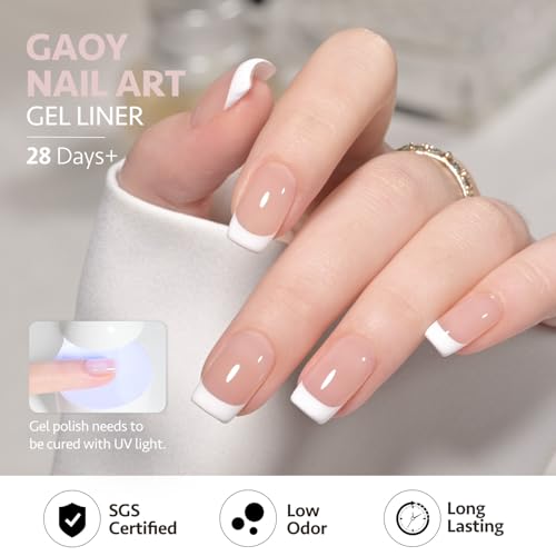 GAOY White Swirl Gel Nail Polish Art Liner, 12ml Classic Color - color: Classic White