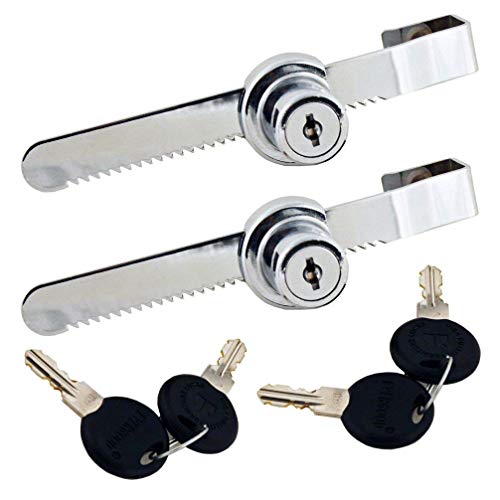 WOOCH Sliding Glass Door Ratchet Lock with Chrome Finish, Keyed Alike Showcase Display - 2 Pack - size: 5-1/2 Inches - 2Pack