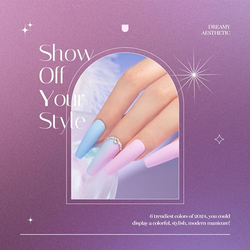 Beetles Pastel Gel Nail Polish Set, Dreamy Aesthetic Gel Polish - color: A - Pastel Blue Pink Purple | Dreamy Aesthetic