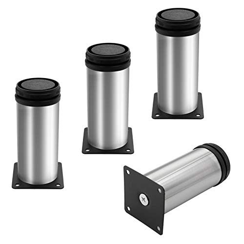 4 Pack Furniture Leg Set, 2" Dia 4.7" H Adjustable - size: 4.7 Inch