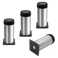 4 Pack Furniture Leg Set, 2" Dia 4.7" H Adjustable - size: 4.7 Inch