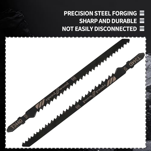 20 Pcs T344D T Shank Jigsaw Blades 6 TPI, 6 Inch | HCS, Wood Jigsaw Blades, For Plastic Chipboards Plywood Hardwood, Quick Cutting