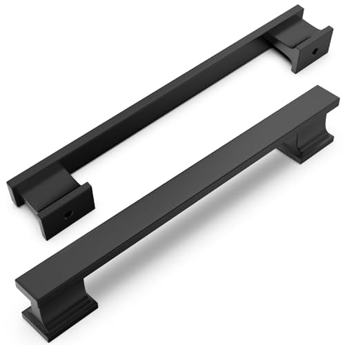 COTYKILEY 10 Pack 7 Inch(177mm) Matte Black Cabinet Handles Black Kitchen Cabinet Pulls Cabinet Door Handles Kitchen Cabinet Hardware Cupboard Drawer Pulls Dresser Handles - color: Matte Black, size: 7" Hole Center（177MM）