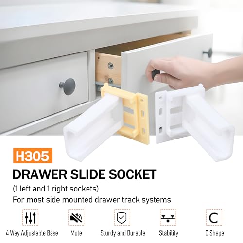 H305 Drawer Slide Socket Set for 1" RV Drawer Slides Channel - color: 1 pc H305 Drawer Slide Socket Set