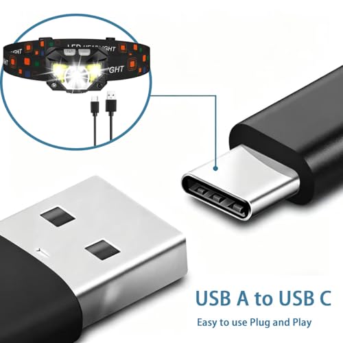 Headlamp Flashlight Charging Cord,USB C Charger Cable Cord Compatible for LHKNL/DanForce/Petzl Tikka/Nitecore/Coast/Klein Tools/Blukar/Lepro LE Headlamp Flashlight