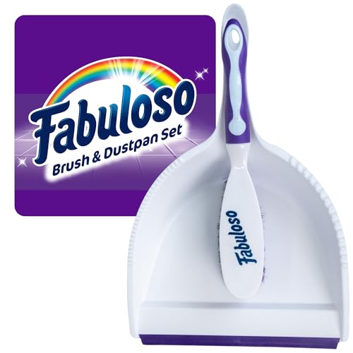 Fabuloso Brush and Dustpan Set, White and Purple - size: Brush & Dustpan