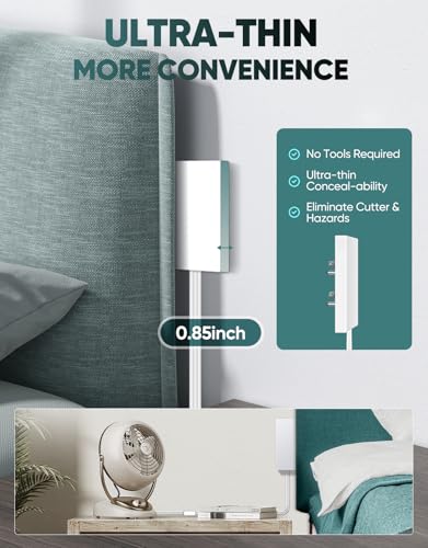 SakerPlus Outlet Concealer Power Strip-Outlet Cover Extender - style: 10ft (AC ports)