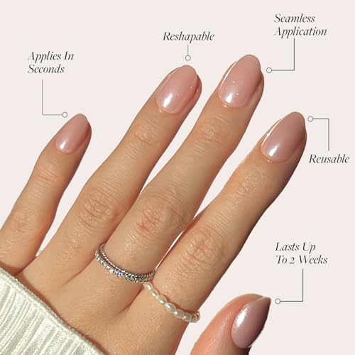 Glamnetic Press On Nails - Short Oval, Glazed Fake Nails 30 Pc Full Kit - color: 2G - Pinch Me