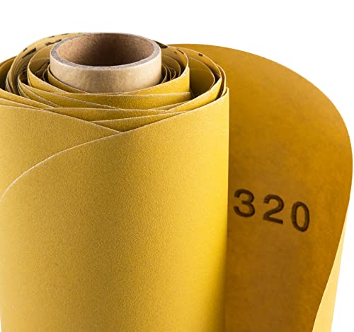 S SATC Premium Gold Sandpaper 6 Inch 100 PCS Sanding Discs 320 Grit Self Adhesive Stickyback Sandpaper Roll Aluminum Oxide PSA Sandpaper Discs for Wood, Metal, and Car Paint - style: 320 Grit
