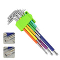 Hex Key Set, 9PCS Metric Allen Key Set, 1.5-10MM, Anti-Slip Long Ball End Hex Wrench Set Color Coding Hex Key Set (Double-headed plum blossom, Long style) - color: Double-headed Plum Blossom, size: Long style
