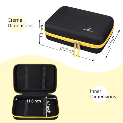 Tourmate Hard Storage Case for HURRICANE/MECHEER/WFOEJEJ/WORKPRO/Milwaukee Wood Chisel Set - Travel Box Suitable for 4/8 Piece&Complete Sets of Chisels(Box for Sale) (Black & Yellow, M (8 PCS)) - size: M (8 PCS)