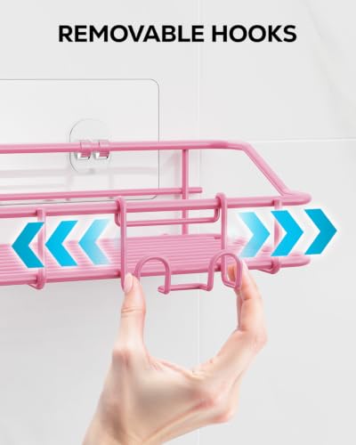 Nieifi Shower Caddy Adhesive, Shower Shelves, Shampoo Holder for Bathroom - color: Pink, size: 2 Pack