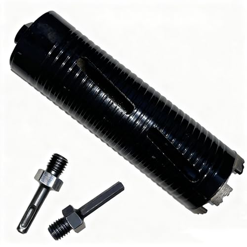 Core Drill Bits 3 1/2 inch Diameter 10in/254mm Drilling Depth Concrete Laser-Welded for Concrete with Rebar Brick Block Masonry Two 5/8-11" Thread Adapters - size: 3 1/2 inch | 89mm
