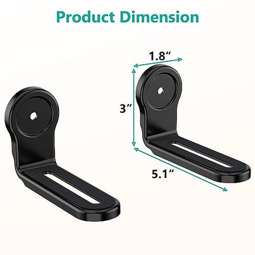 WALI Center Channel Speaker Wall Mount, Universal Soundbar Wall Mount Bracket Hold up to 33 lbs, Arms Extend from 5.1 inch (SLK203), Black - size: 5.1 inch