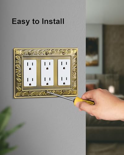 2-Pack Paisley Pattern Triple Decorator Outlet Cover Plate - style: 3 Decorator 2PK