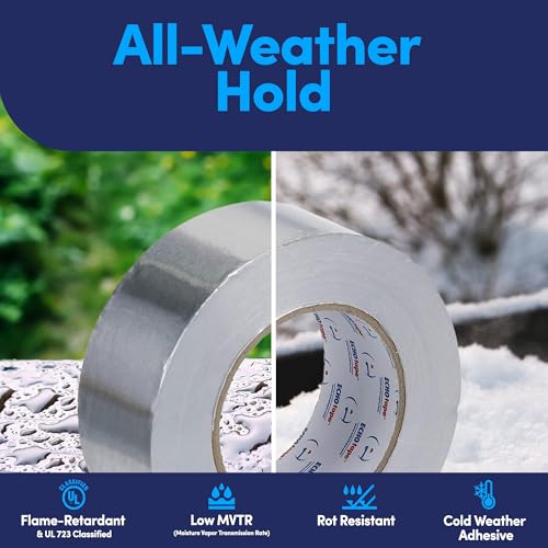 ECHOtape MT-A7772 Foil Insulation Tape All Weather Silver 1.89 in x 50 yd - size: 1.89 in x 50 yds / 48mm x 45,72m