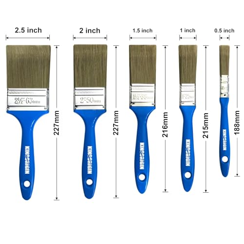 King Origin Paint Brush Set, 10 Pack Paint Brush 0.5" 1" 1.5" 2" 2.5" - color: 10 Pack, Multi-size