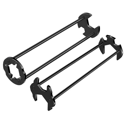 2Pcs Multifunctional Sink Wrench Set, 7 Sizes Basin Wrench Faucet Wrench, Under Sink Wrench Faucet Tool, Faucet Hose Spanner Sink Basin Wrench Four-Jaw Hex Wrench for Kitchen Bathroom Screws & Threads