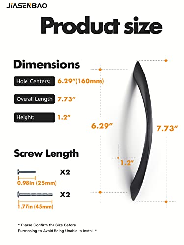 Black Cabinet Pulls 6.3 Inch Arch Twisted Matte Black Handles Drawer Kitchen Cupboard Bathroom Dresser Cabinet Hardware Zinc Alloy 10 Pack - color: Black, size: 6.3 inch Hole Centers