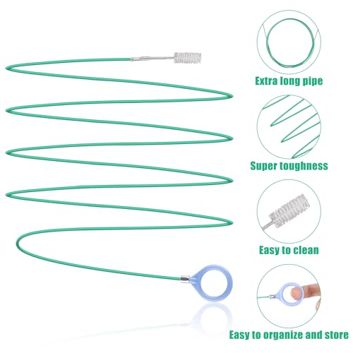lasuroa 9.84ft 2pcs Auto Sunroof Drain Cleaning Tool, Flexible Sunroof Drain Line Cleaner Tube Cleaning Brush Long Slim Drain Dredge Cleaning Tool for Car Windshield Wiper Drain Hole