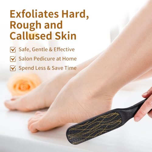 Nano Glass Foot File, Double-Sided Foot Callus Remover for Cracked Heels - color: Black