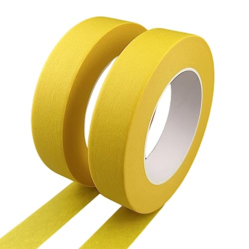 Yellow Masking Tape, 1 Inch x 55 Yards, 2 Rolls - color: Yellow