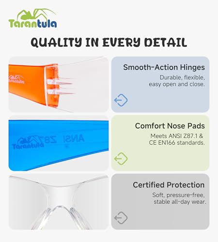 Tarantula 6 Pack Kids Safety Glasses, Youth Protective Eyewear & Goggles