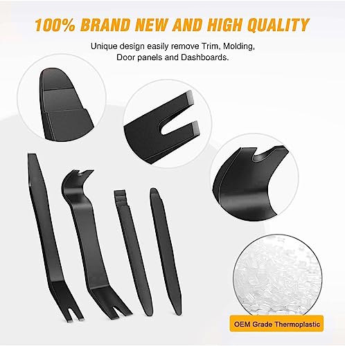 GOOACC 5 PCS Nylon Auto Trim Removal Tool Kit No-Scratch - color: Black, size: 5Pcs