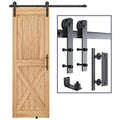 SMARTSTANDARD 5 FT Heavy Duty Sturdy Sliding Barn Door Hardware Kit, Black - size: 5 Feet