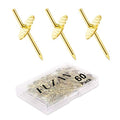 60pcs Picture Hangers, 20lbs Picture Hanging Hooks, Iron Alloy Nail Hooks, Professional Plaster Picture Hanging Kit on Wooden/Drywall Hanging Hardware for Clock,Mirror,Jewelry Golden - size: 20LBS